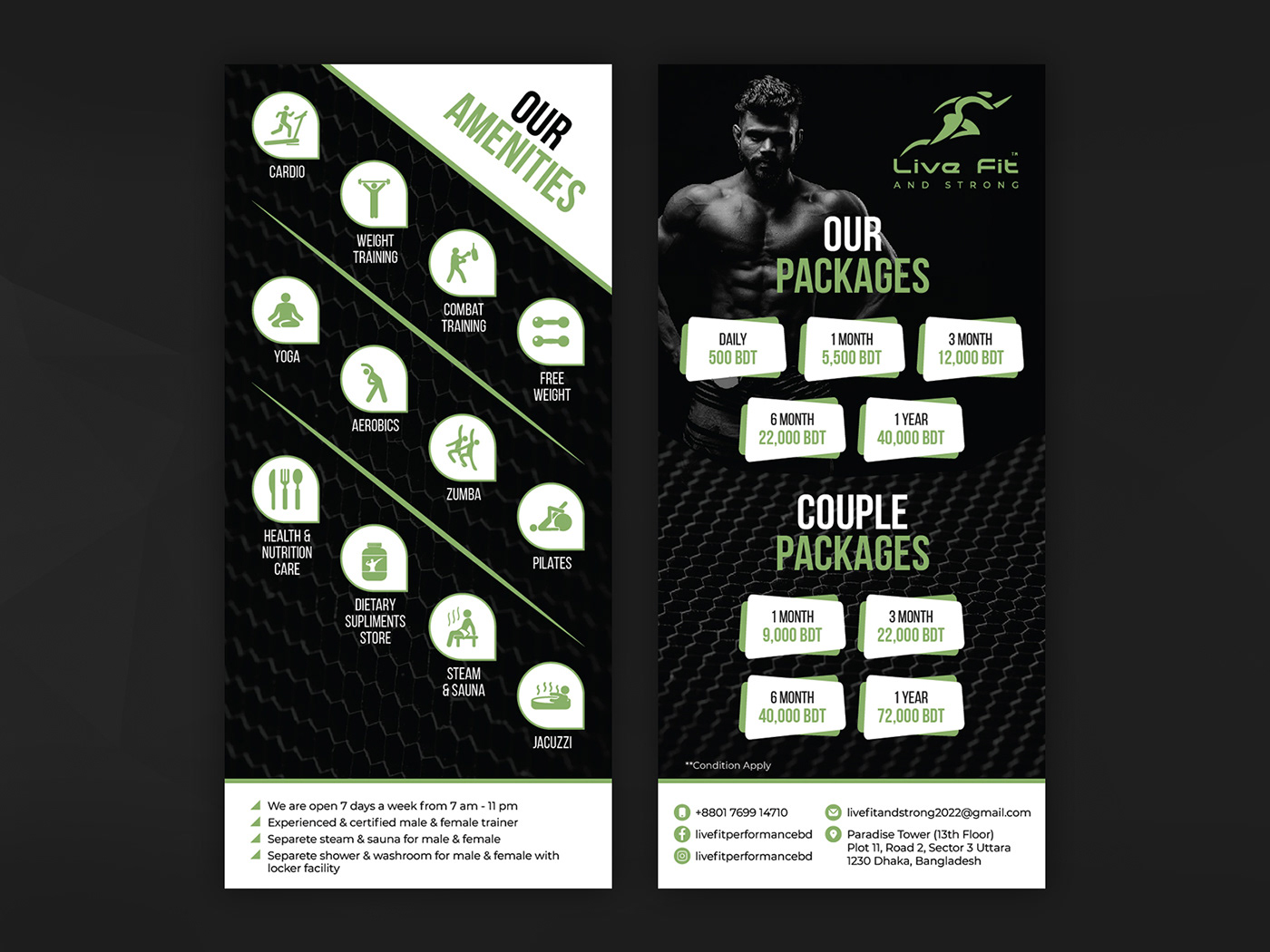 DL flyer fitness flyer gym Layout leaflet print prospectus sports workout