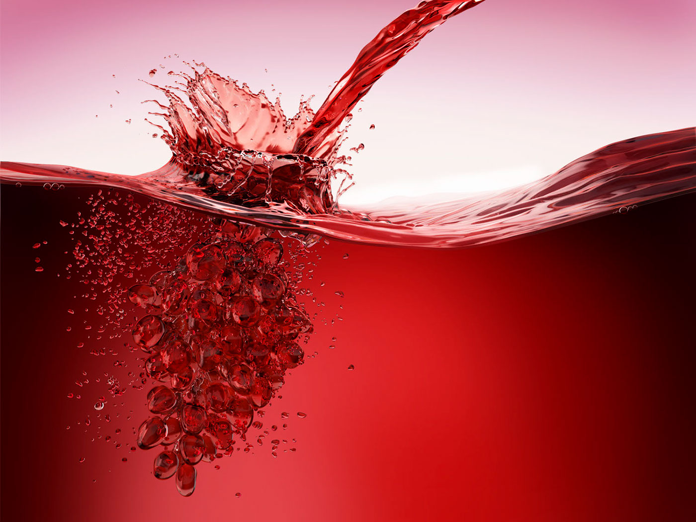 Liquid splash CGI 3D illustration Red wine