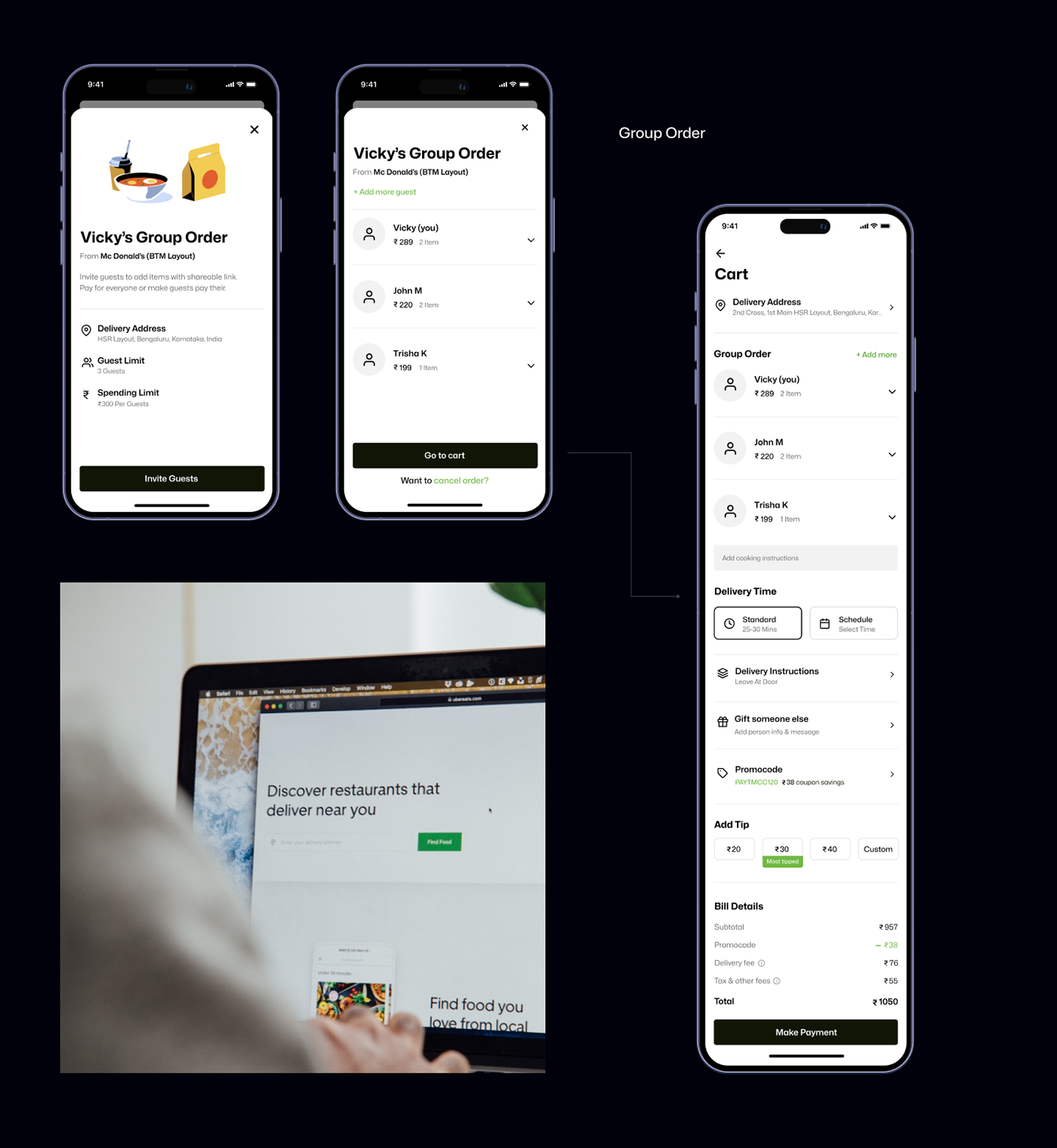 app food delivery app app design delivery app food app grocery delivery app restaurant UI/UX Mobile app Case Study