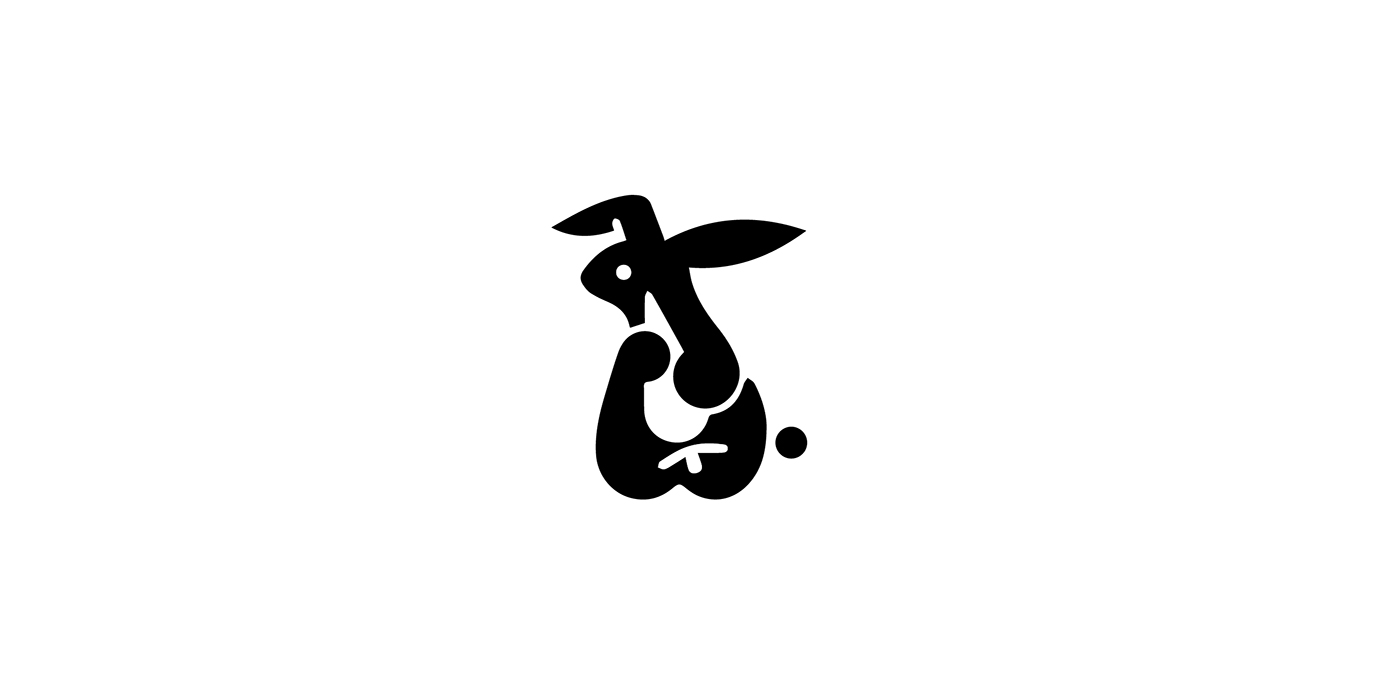 negative Space  animal logo mark black White design ILLUSTRATION  symbol