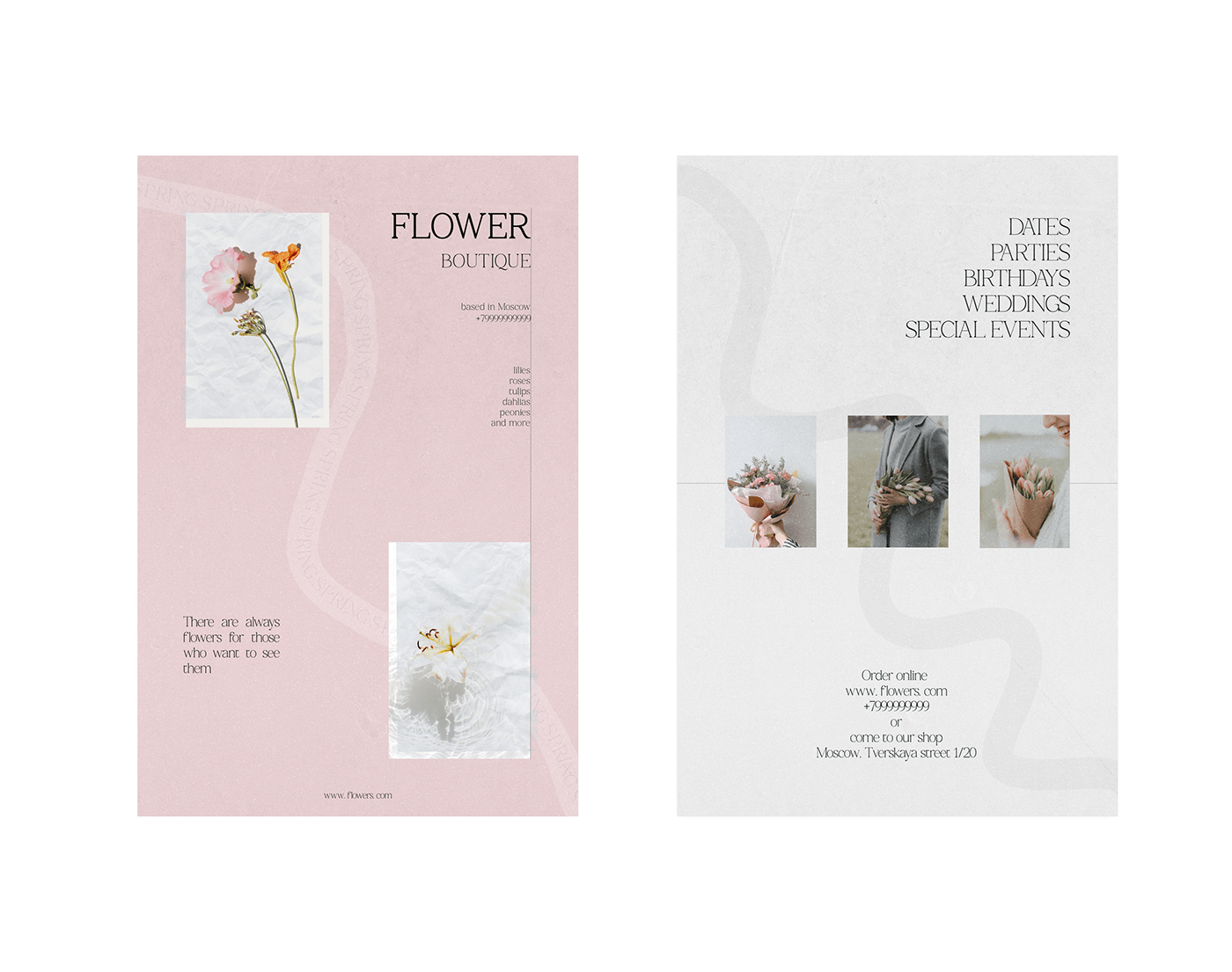 design Graphic Designer brand identity poster плакат флаер цветочный магазин дизайн графический дизайн веб-дизайн