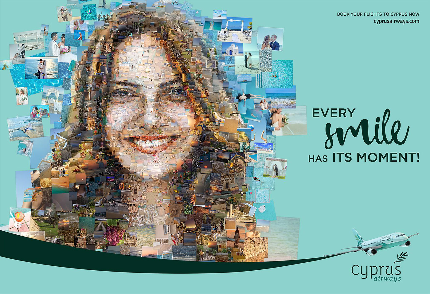 cyprus Airways airplane tourism Travel Photography  photomosaic Advertising  campaign Island