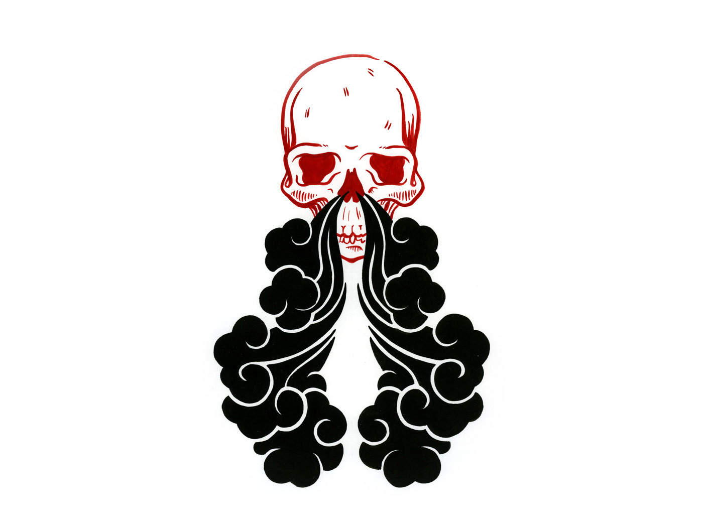 ink bonehead skullhead inktober death