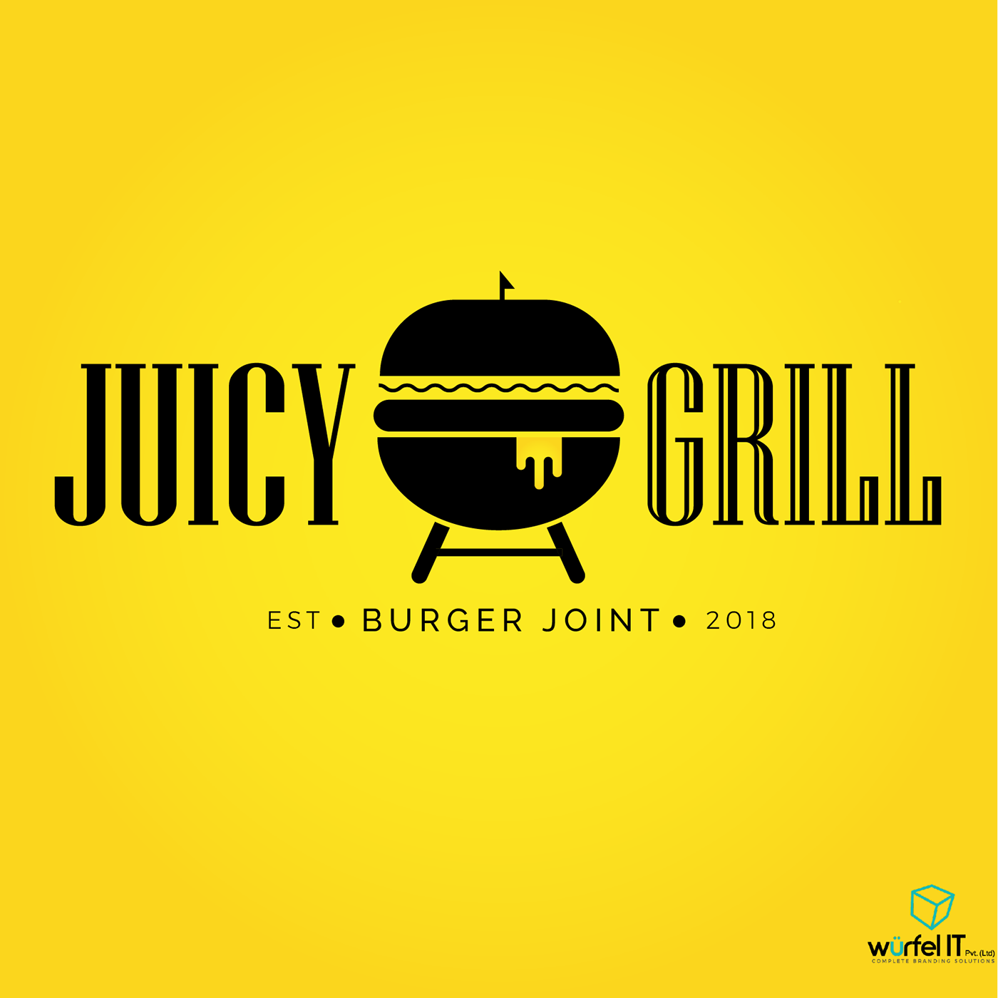 Fast food identity restaurant juicy grill grill burger logo designing social media marketing Content Marketing