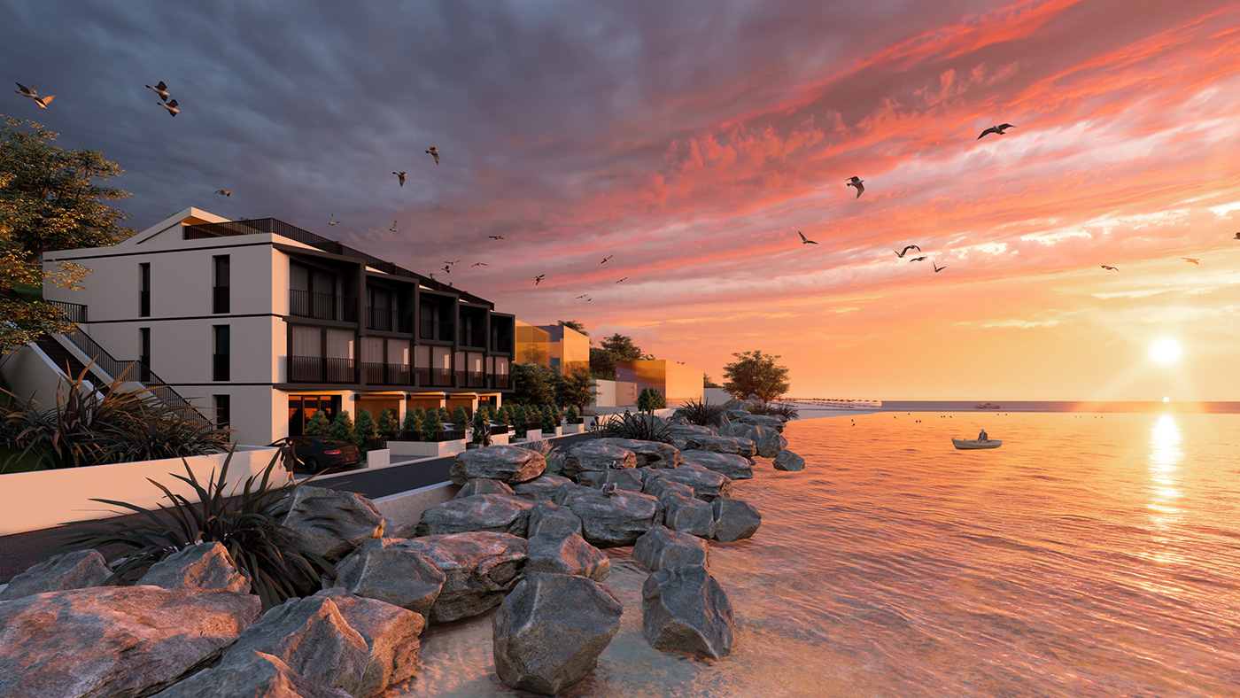 Seaside housing architecture visualization Render exterior revit lumion 3d design seasidehouse