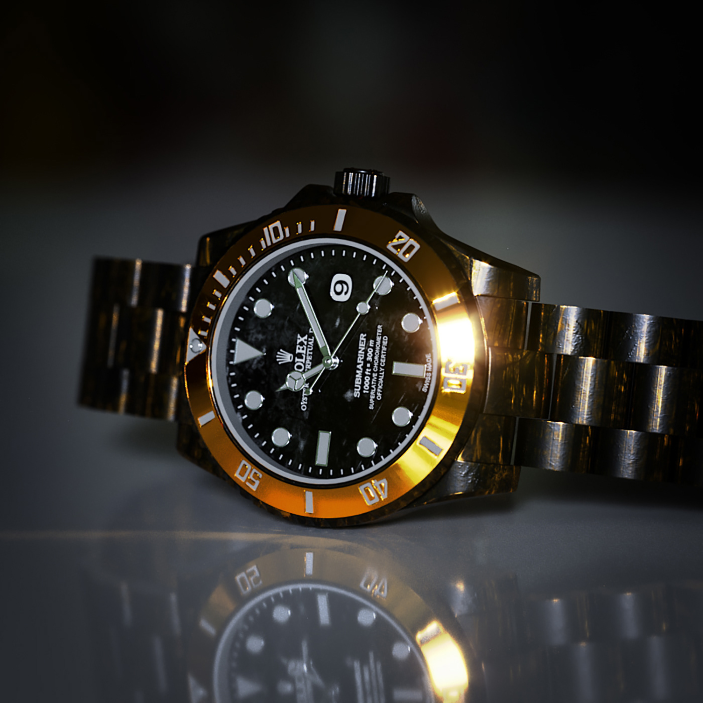 Render corona render  3dmax 3D CGI rendering Watches rolex Style Submariner
