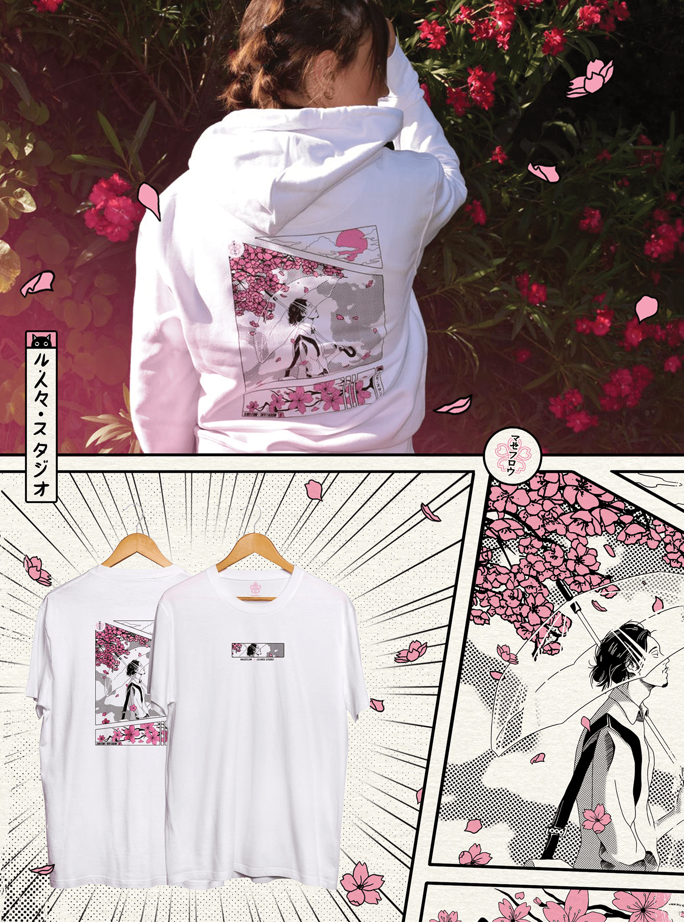 Clothing Collaboration design japanese Lumen sakura streetwear tshirt ILLUSTRATION  japan