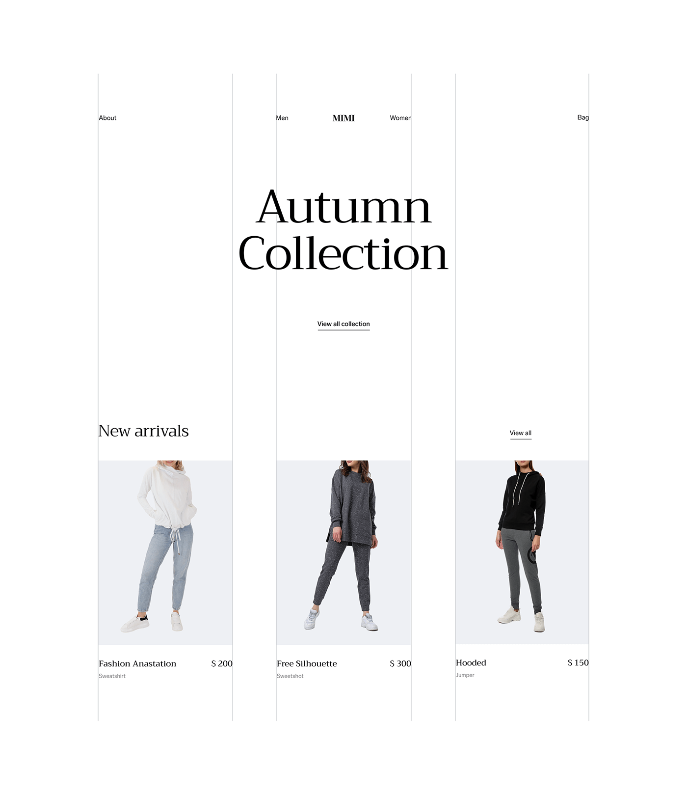 boutique brand clean Clothing Collection e-commerce men shop Webdesign women