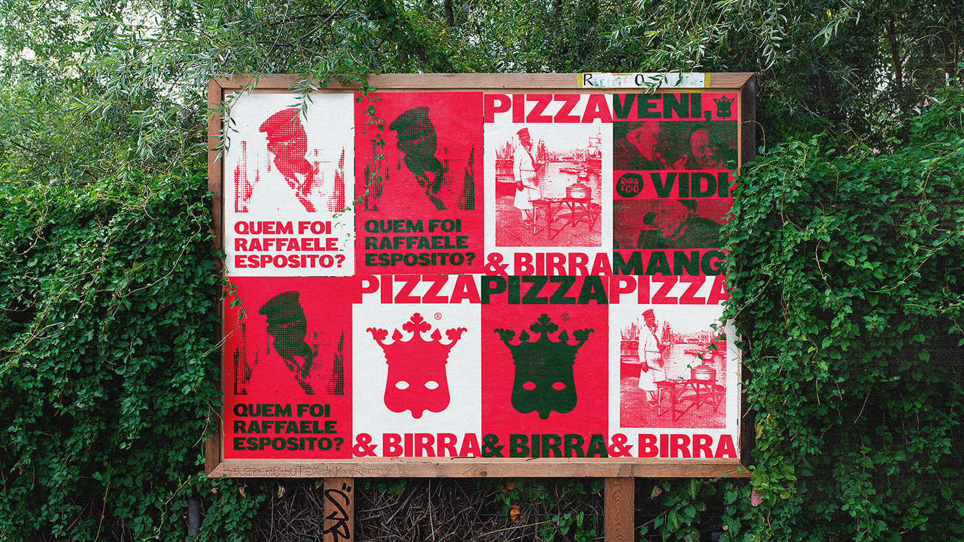 beer branding  Fast food Food  Italy Packaging Pizza restaurant visual identity halftone
