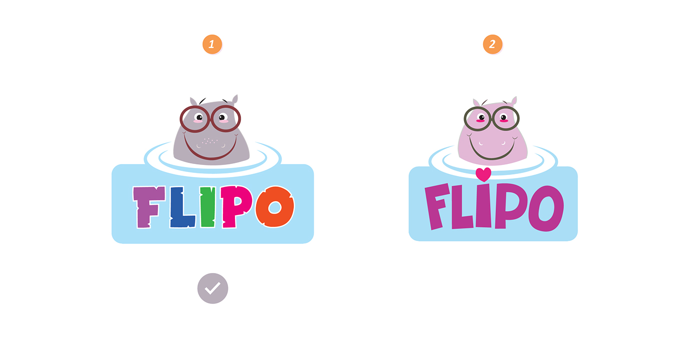 hippo Hippopotamus logo Stationery design graphic children kids Fun app icon T-Shirt Design Colourful  animal labels Mascot
