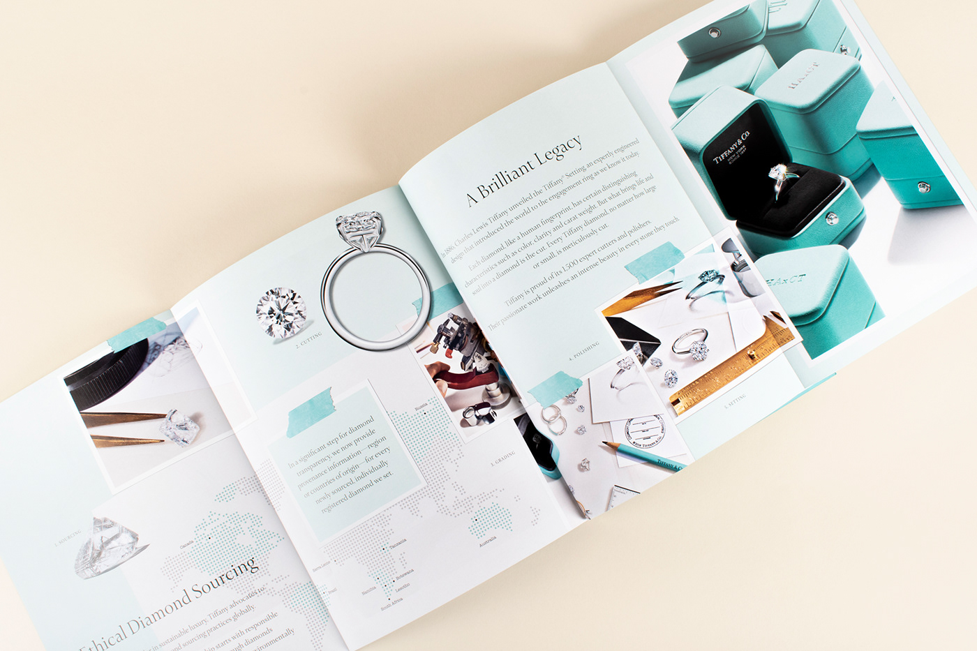 Booklet editorial Fashion  jewelry Layout lifestyle luxury magazine print tiffany