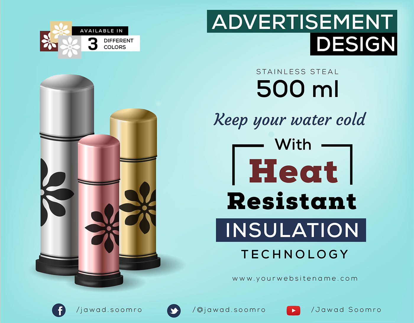 social media thermos graphic design  Advertising  posts facebook instagram marketing   product marketing product design 
