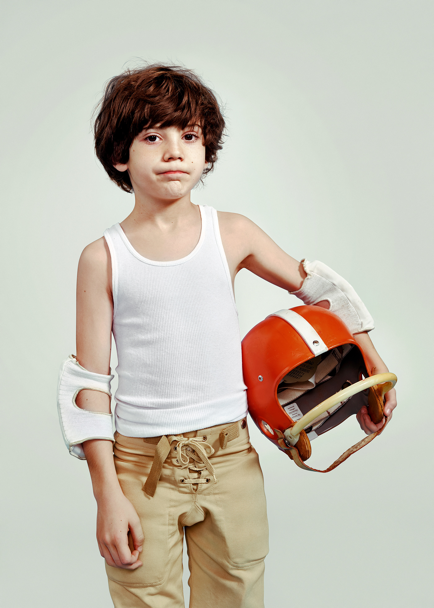 football norman rockwell Character sports youth photo series Elevated underdog boy athlete