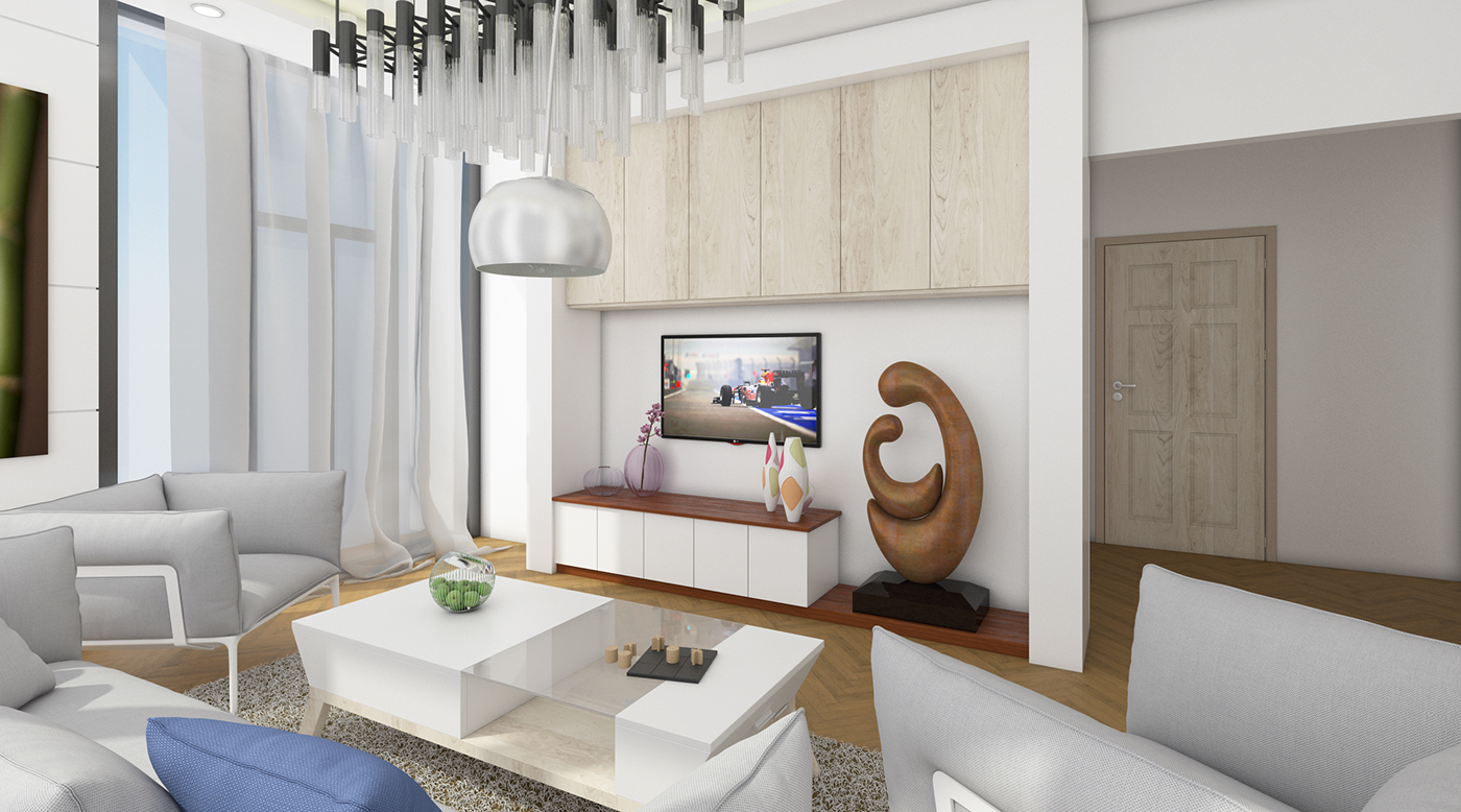 visualization bedroom livingroom interior design  architecture 3dvisualization Renders master bedroom White wood