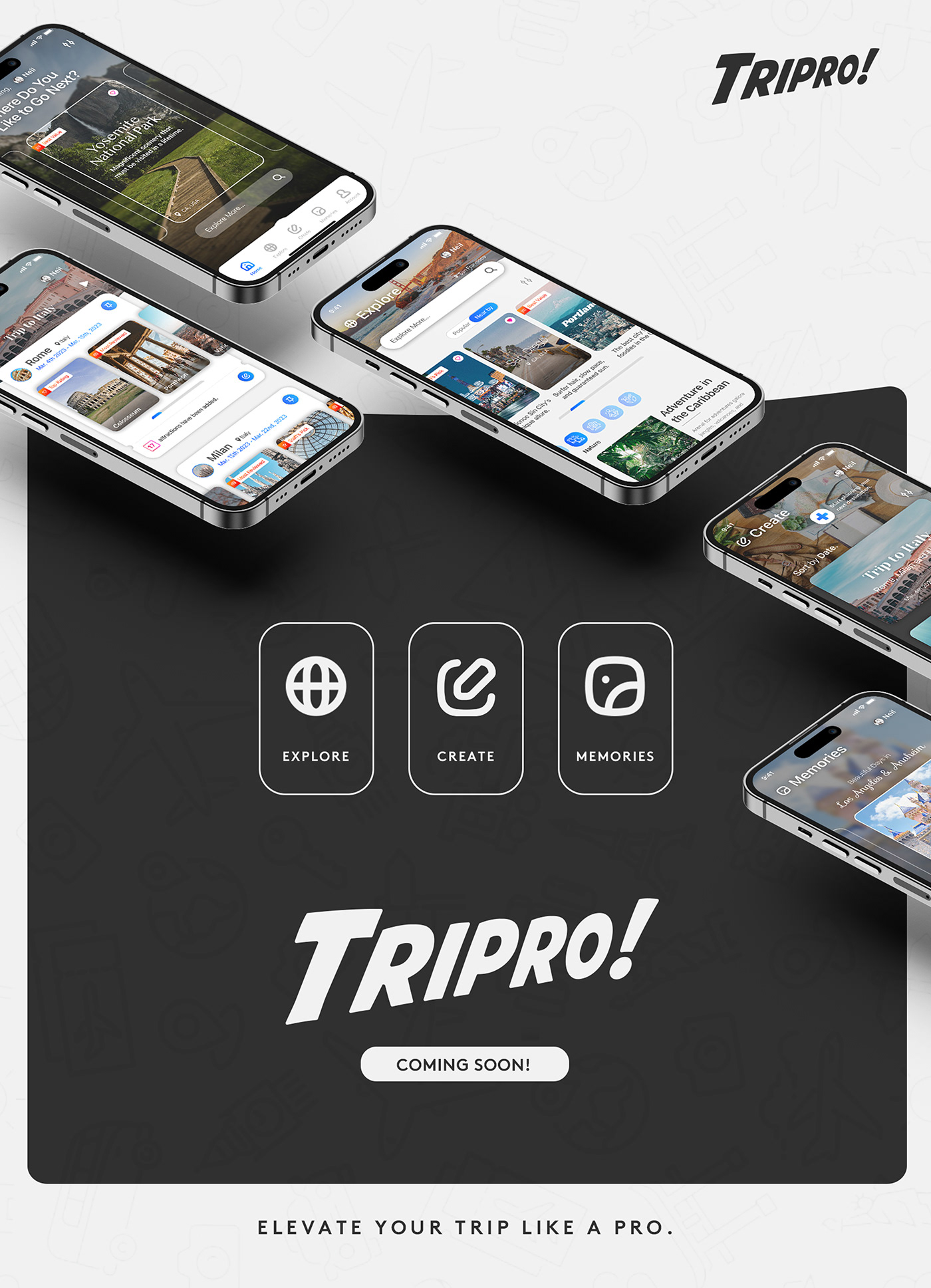 trip Travel app UI/UX Figma ui design user interface Mobile app UX design Leisure