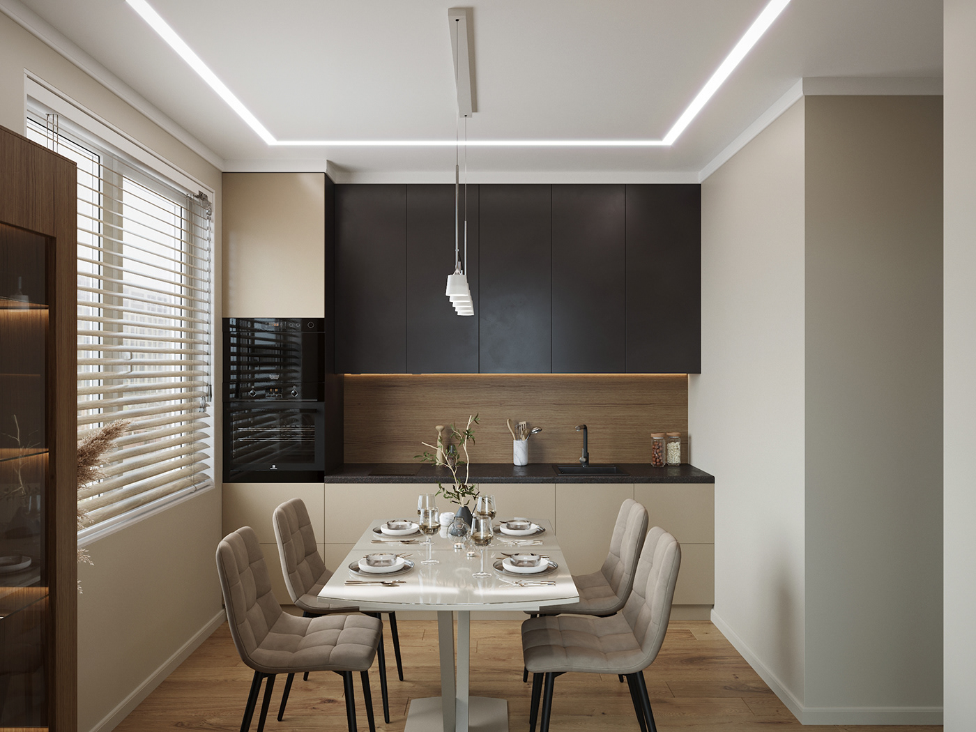 3D 3ds max corona design Interior interior design  kitchen Render visualization