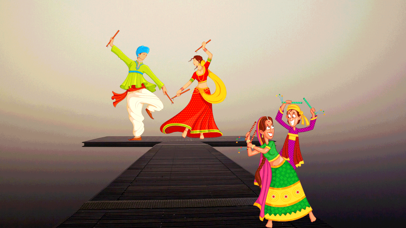 DANCE   garba Dandiya festival Navaratri gif gifanimation animation  photoshop gifs