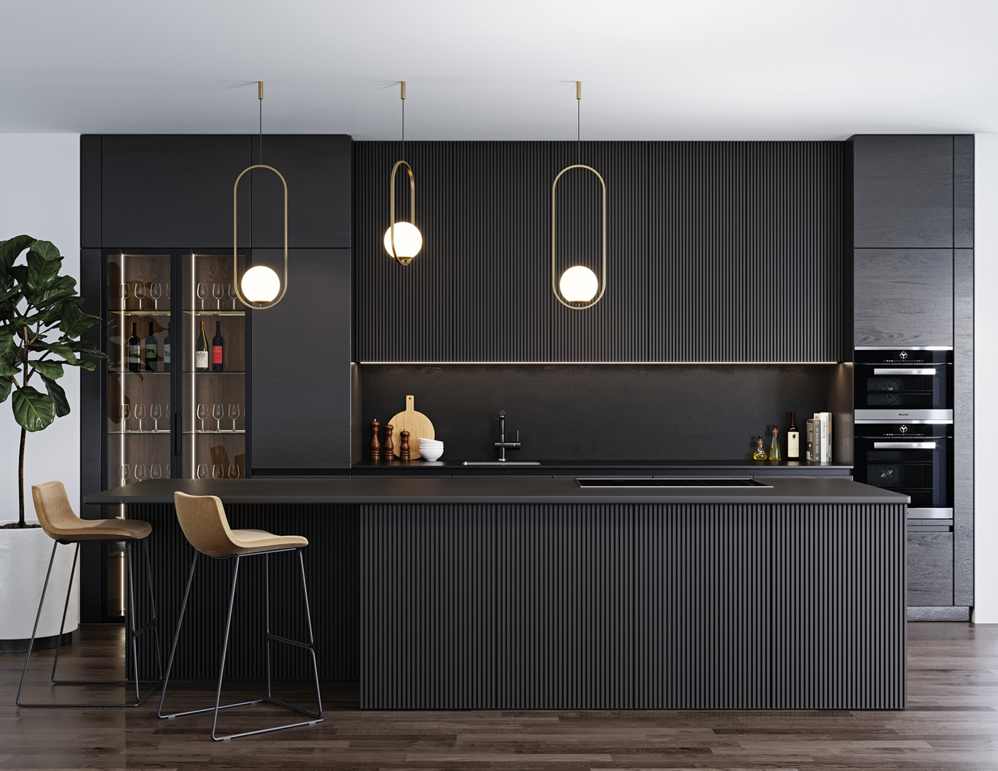 corona Render kitchen 3dmodel