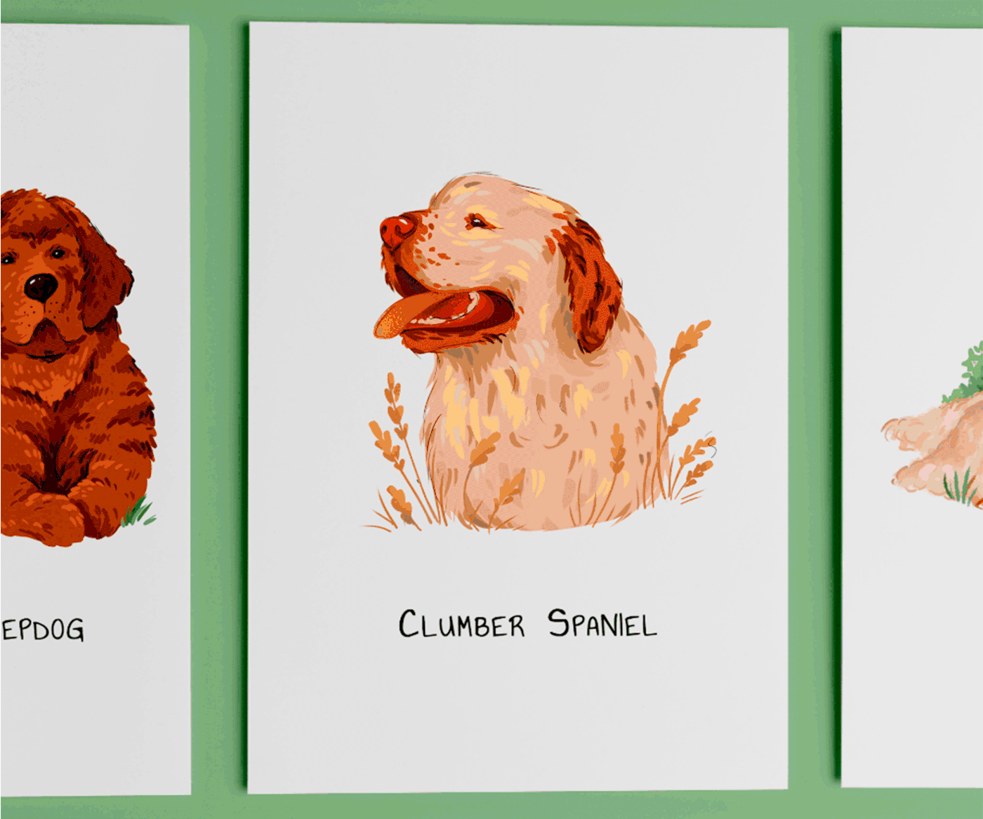 artwork card Digital Art  dog dogs ILLUSTRATION  illustrations photoshop postcard print