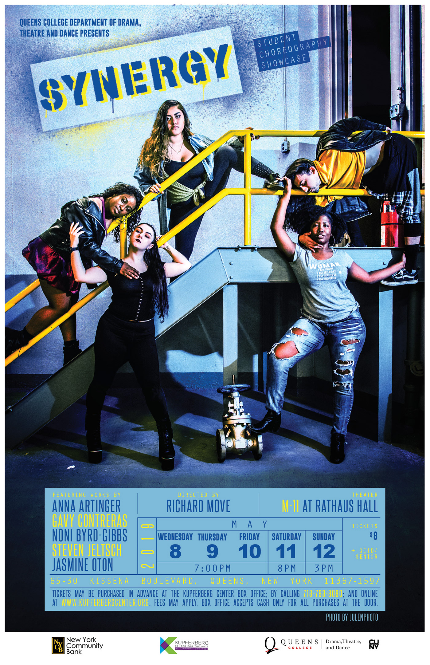 DANCE   poster synergy queens college yellow blue