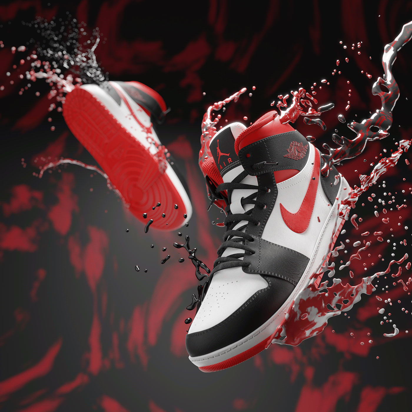 sneakers Nike design 3d modeling blender Digital Art  CGI visualization cycles textures & materials