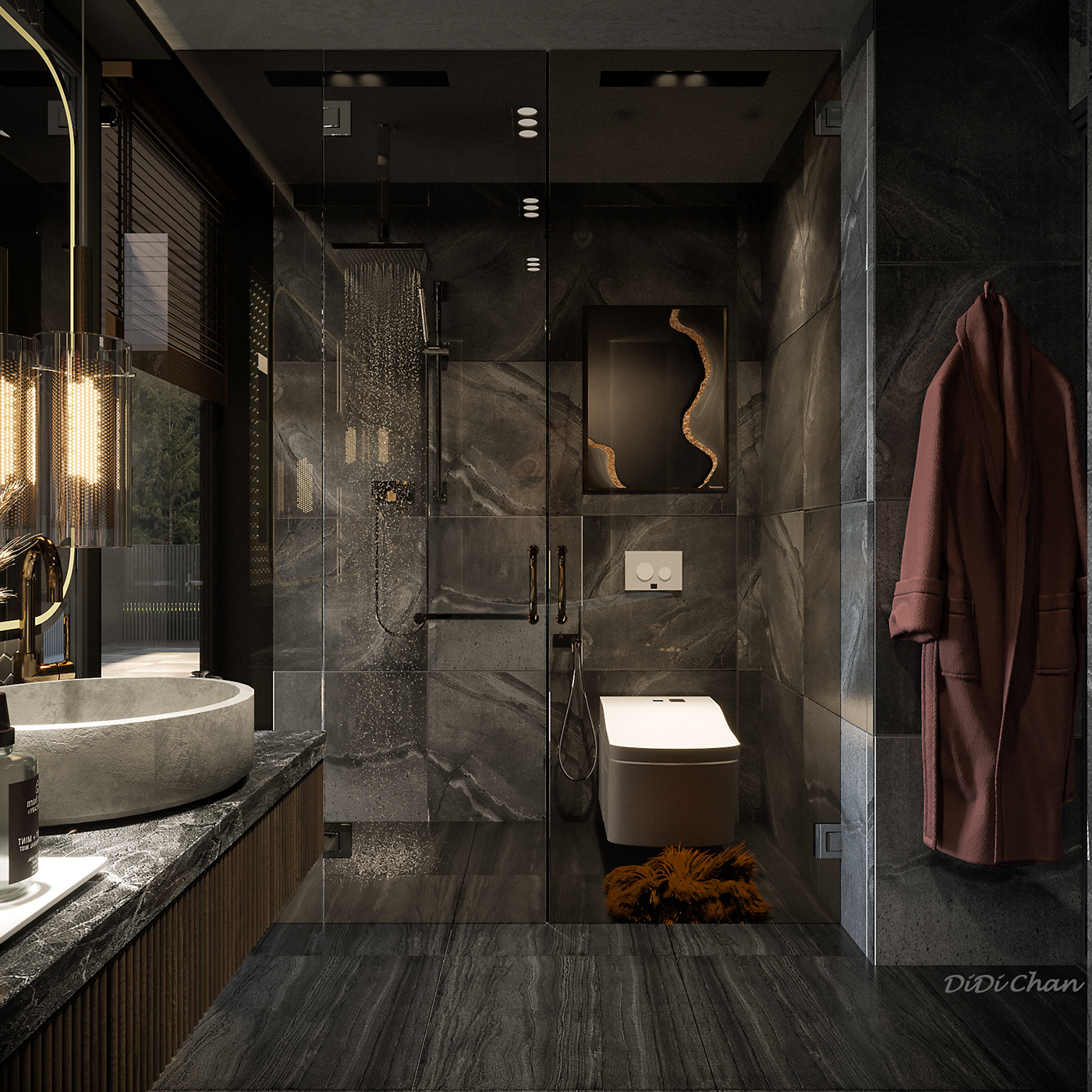 bathroom bedroom clothes design dressing Interior luxury modern wc