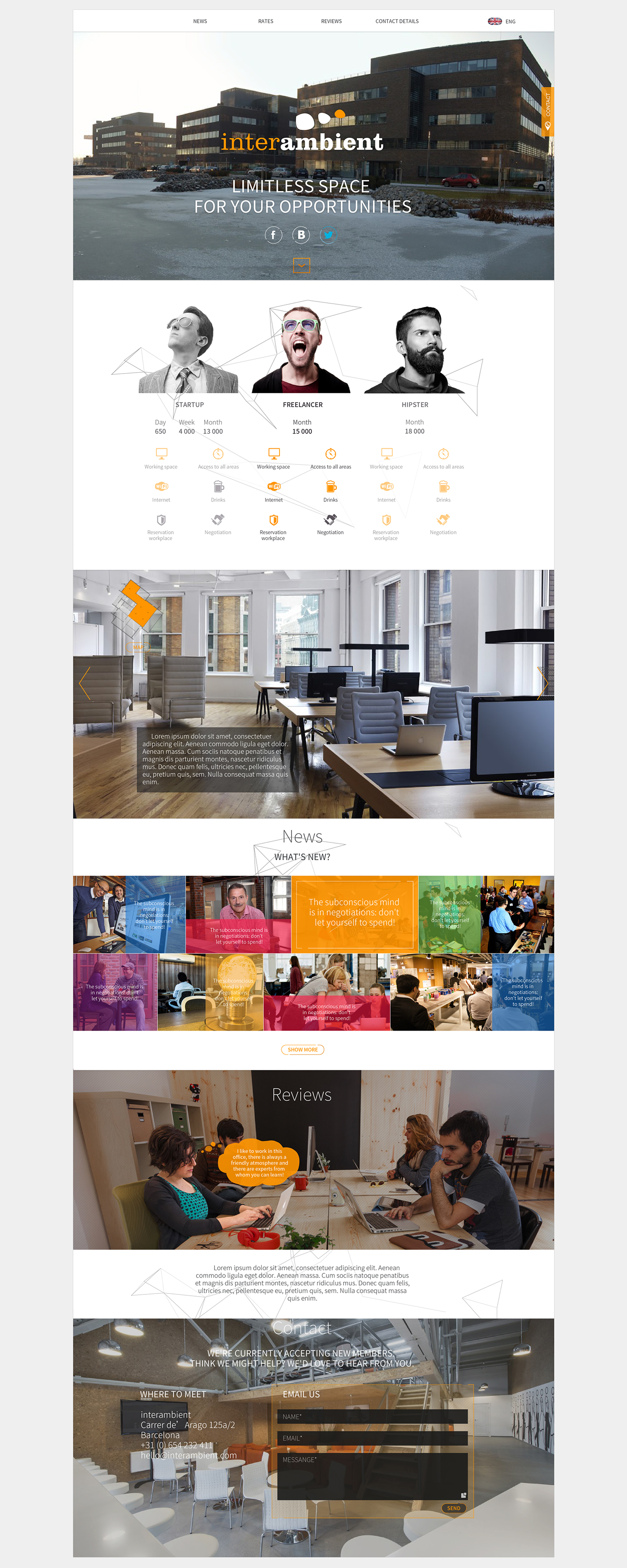 coworking landing page