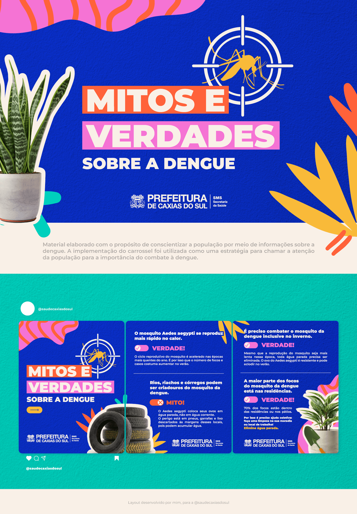 design Graphic Designer Social media post campanha marketing   Prefeitura Redes Sociais design gráfico dengue saúde