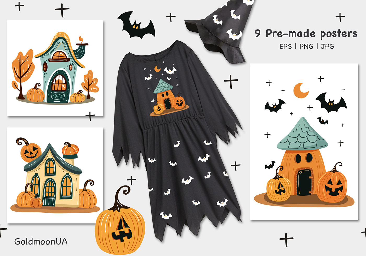 pumpkin Halloween ILLUSTRATION  concept art vector compositions graphic design  poster adobe illustrator house