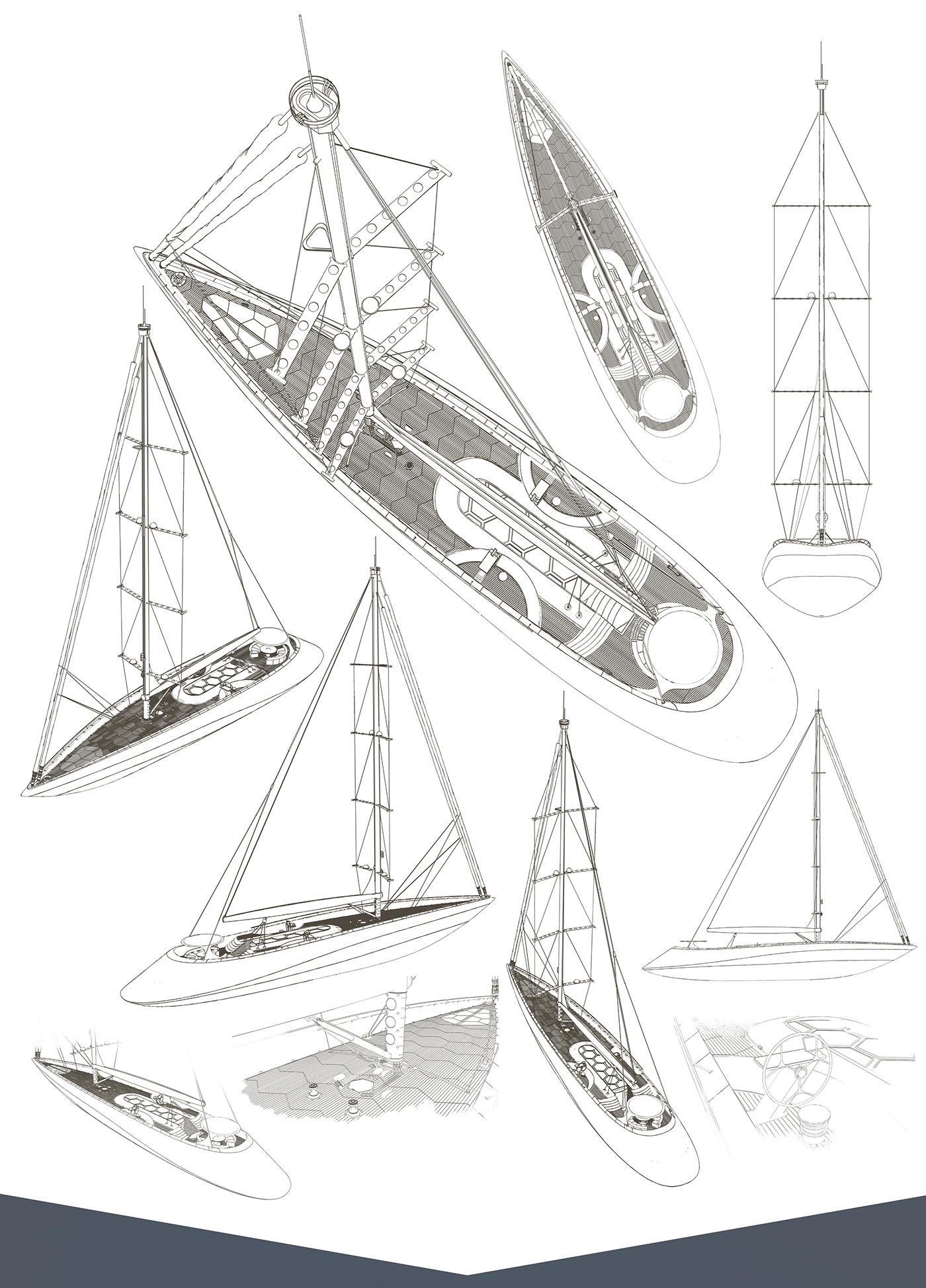 Yacht Design Marine design industrial design  product design  concept automotive   Render sketch boatdesign Okean