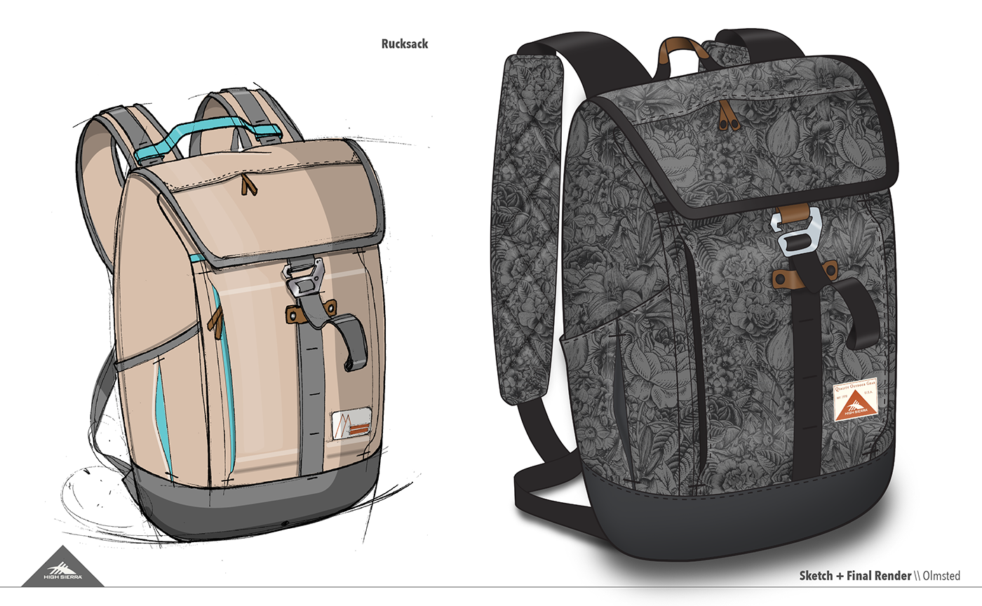 sketching product design  Backpack Sketches