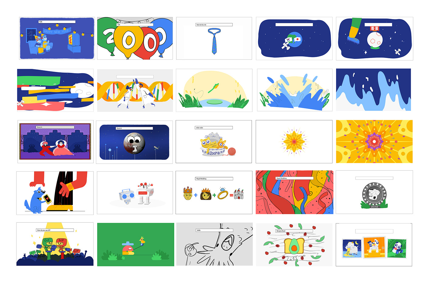 google doodle years search anniversary Birthday celebration party