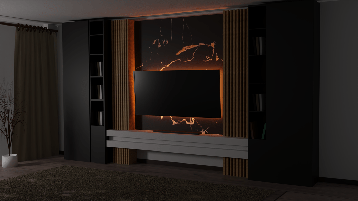 3D blender design living room room