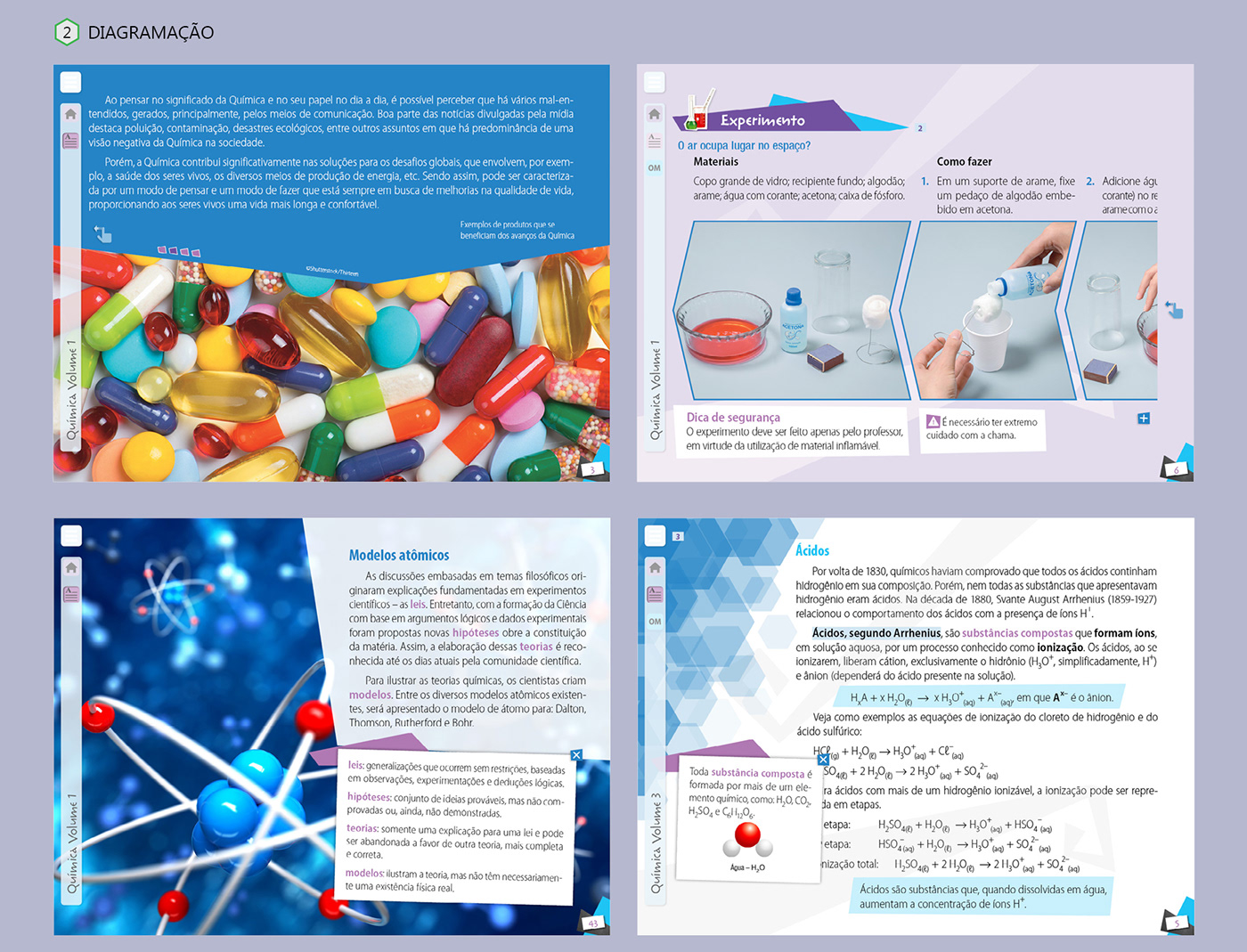 design editorial tablet design de interface material ditático digital projeto gráfico diagramação Icones navegação