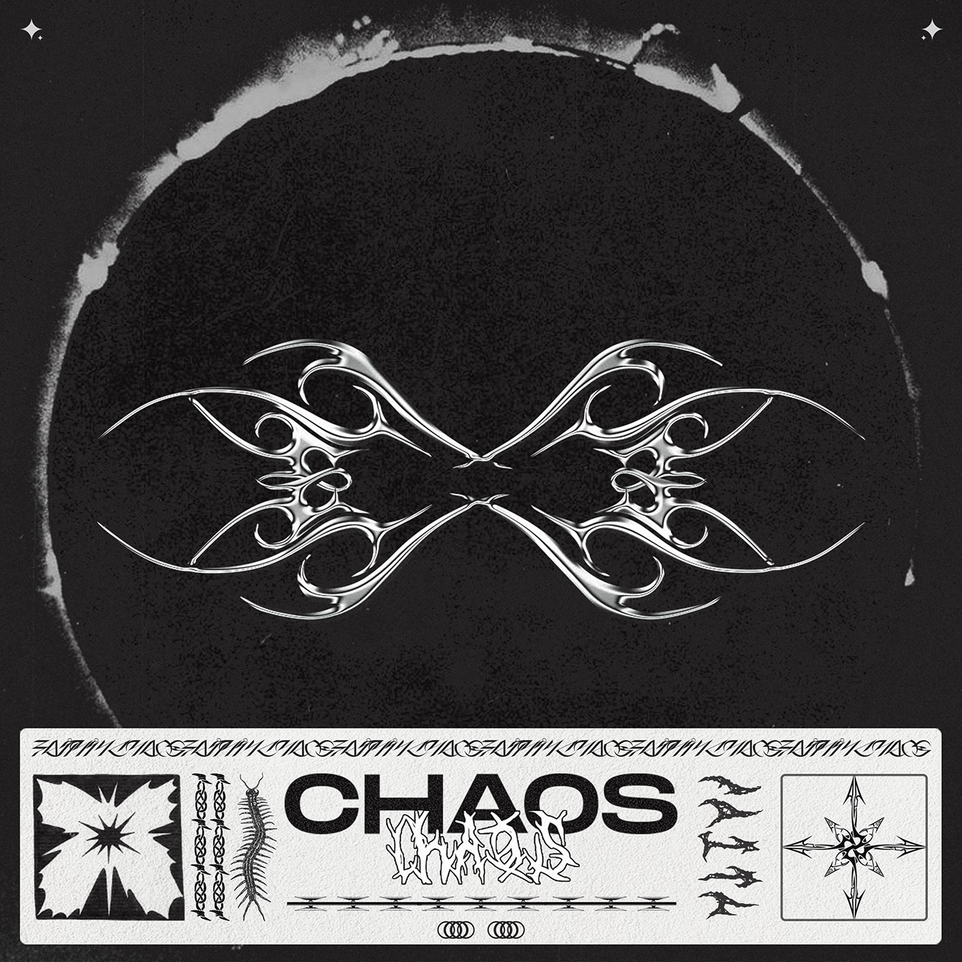 aesthetic artwork CD cover chaos chrome cover photoshop tribal type