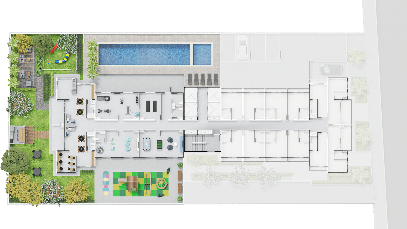 3D 3ds max architecture archviz CGI corona floor plan Outdoor Render