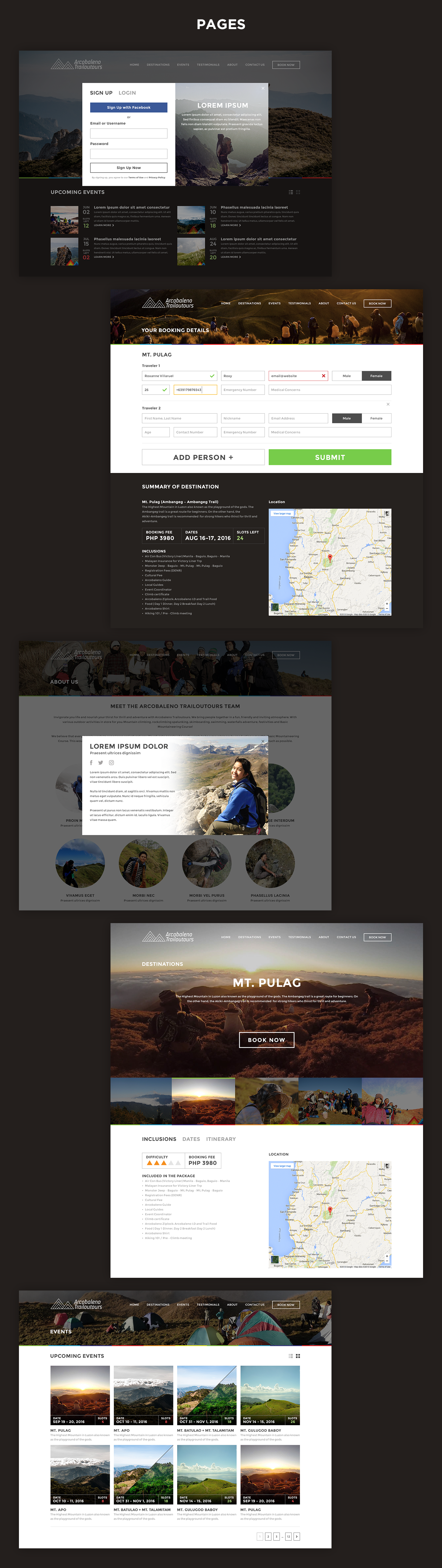Webdesign Website adventure Travel tours mountaineering philippines