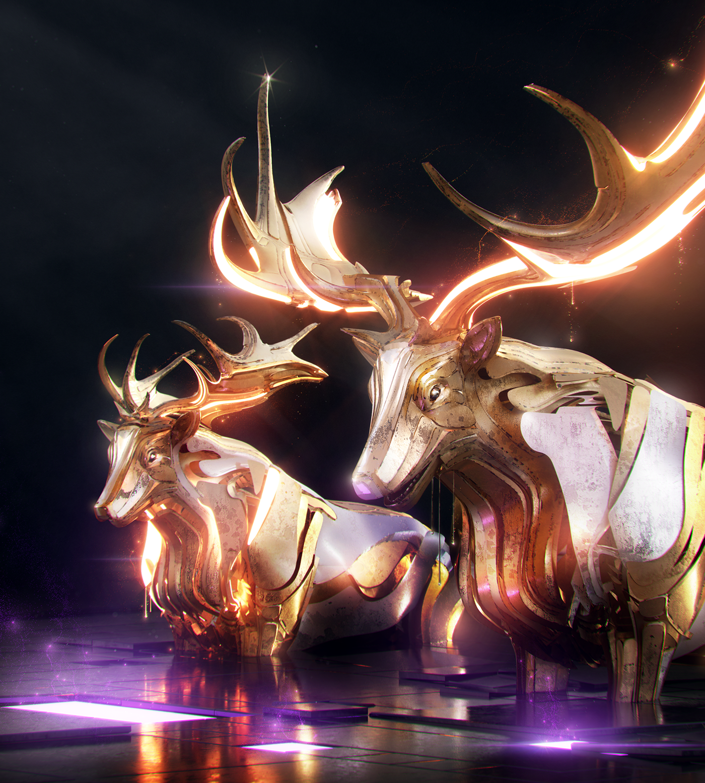 deer God animal stag antlers Nature africa cyber robot