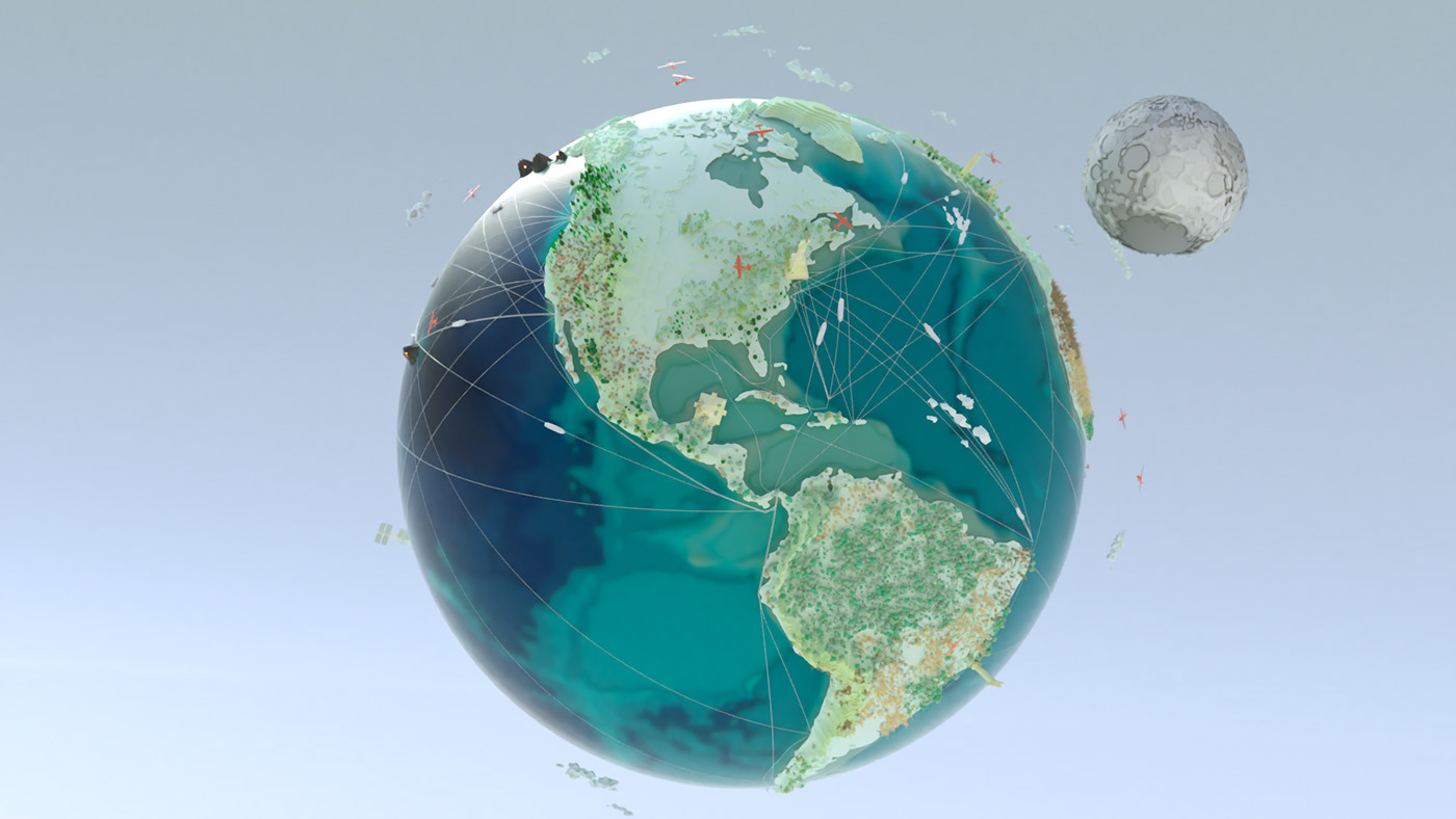 3D animation  cartography Data data visualization design earth Global map motion graphics 