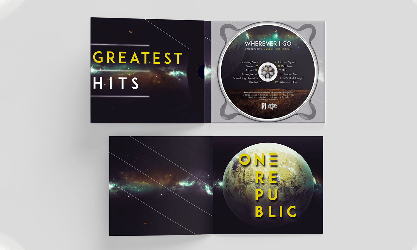 Album band Compilation Greatest Hits Mockup music musica onerepublic Packaging pop rock