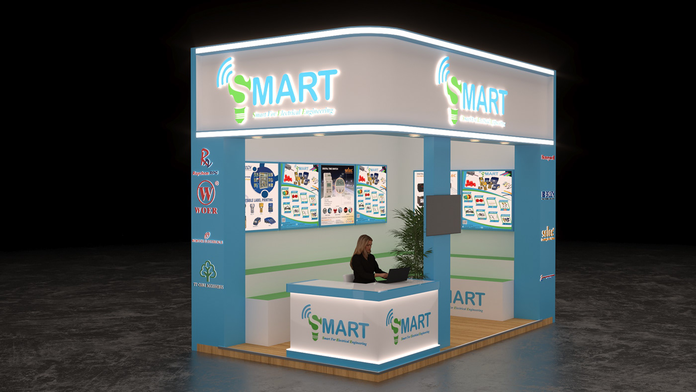 Exhibition Design  Stand booth Exhibition  3D 3ds max visualization vray Render