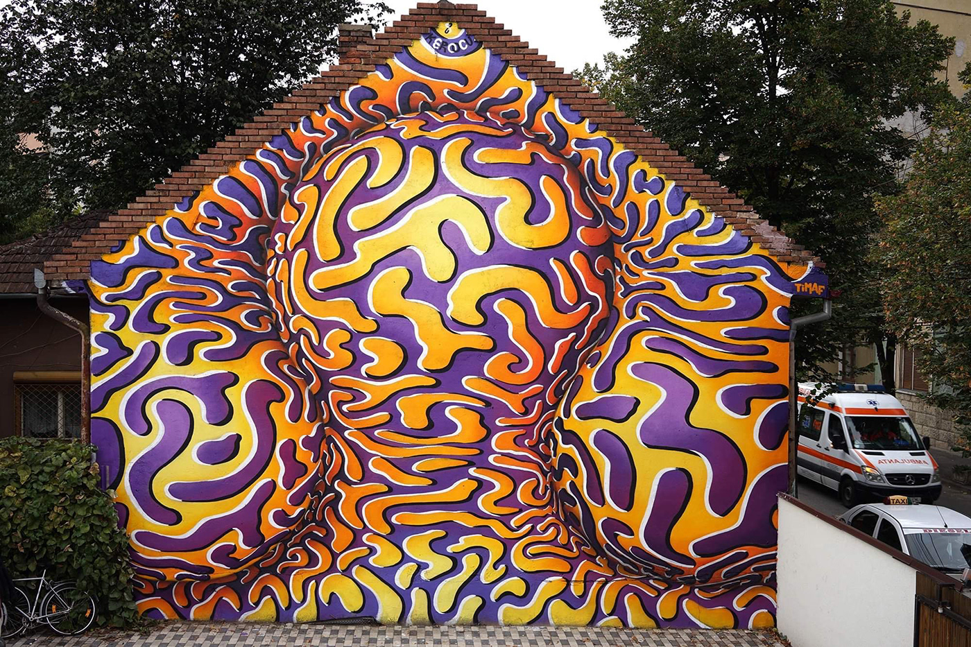 artwork Graffiti Mural optical illusion painting   pattern streetart streetartist Urbanart wall art