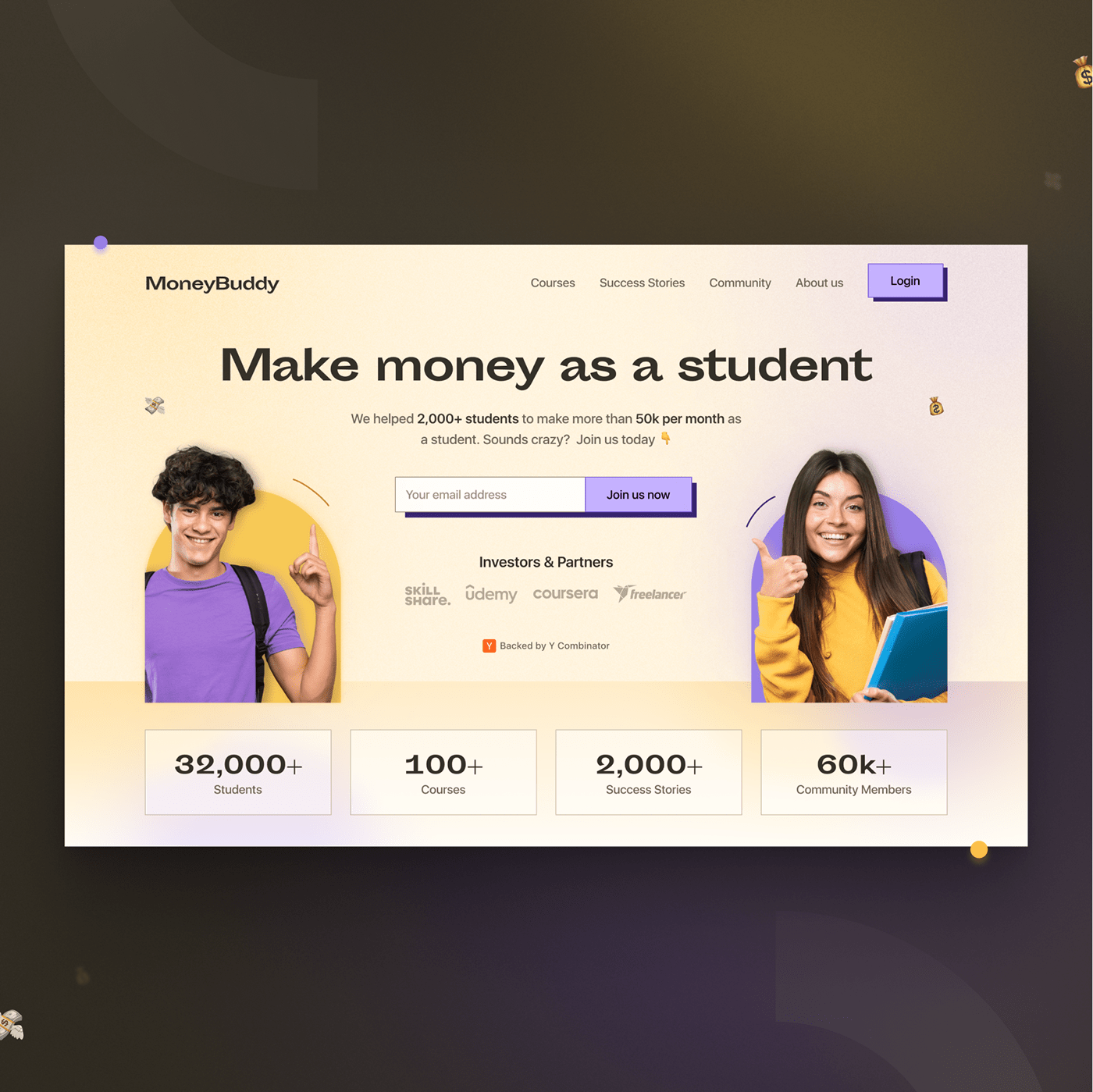 Education Figma landing page minimal design Modern Design money treading design 2022 uiux user interface Web Design 