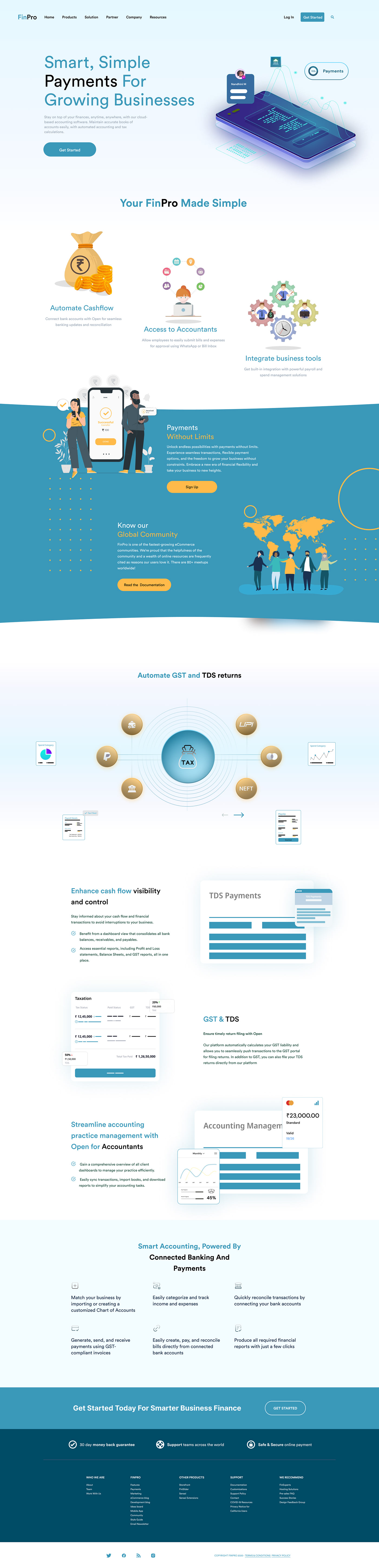 landing page payment UI/UX finance business Website Design light theme Web Design  user experience ui design
