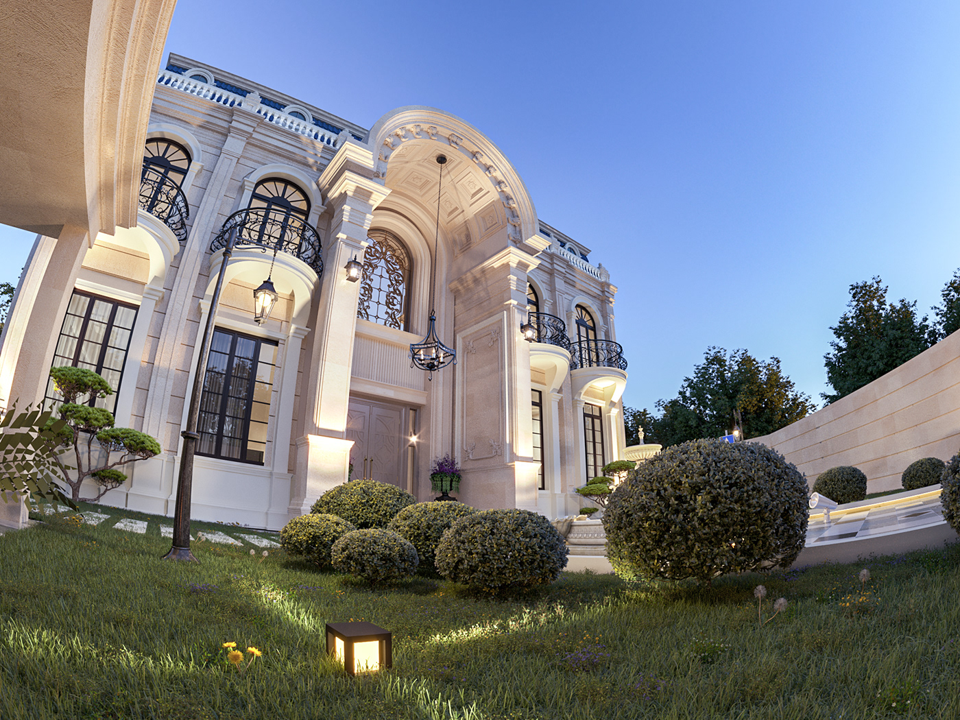 3ds max AchViz architecture Classic corona render  exterior luxury palace royal visualization