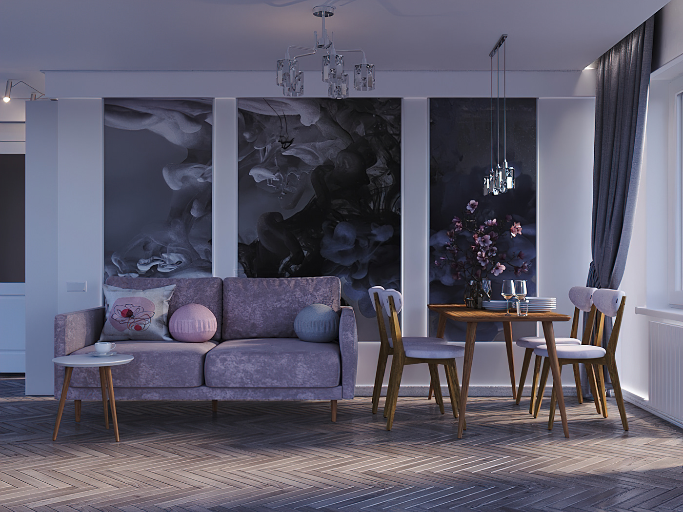 design visual identity living room Render 3ds max corona visualization