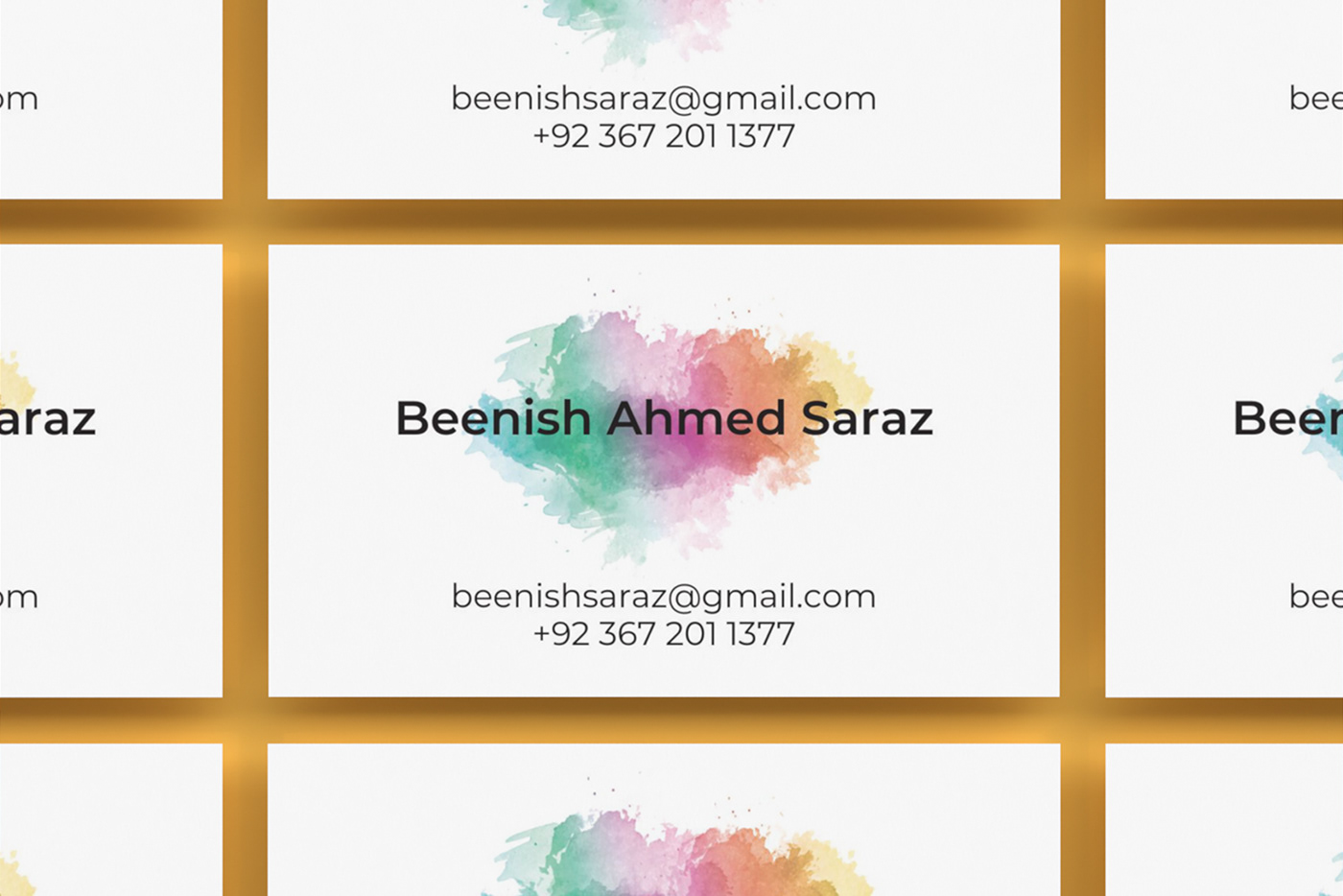 aamir rizvi business card Business card design Business card template canva Canva template team studio3 Us US standard watercolor