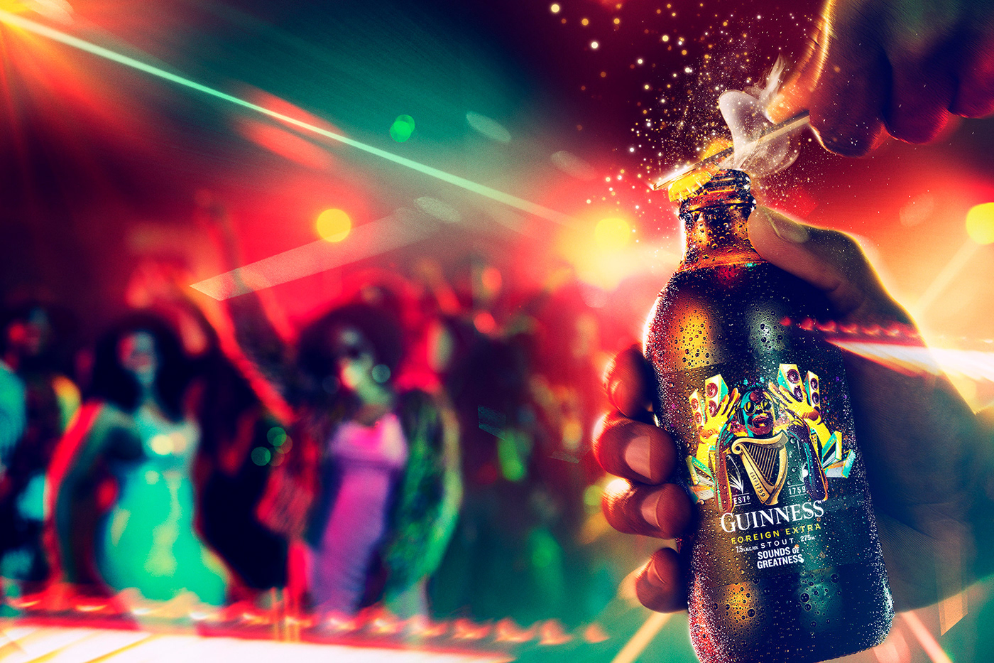 Advertising  art direction  beer composition dancing lifestyle music postproduction Product Photography retouch