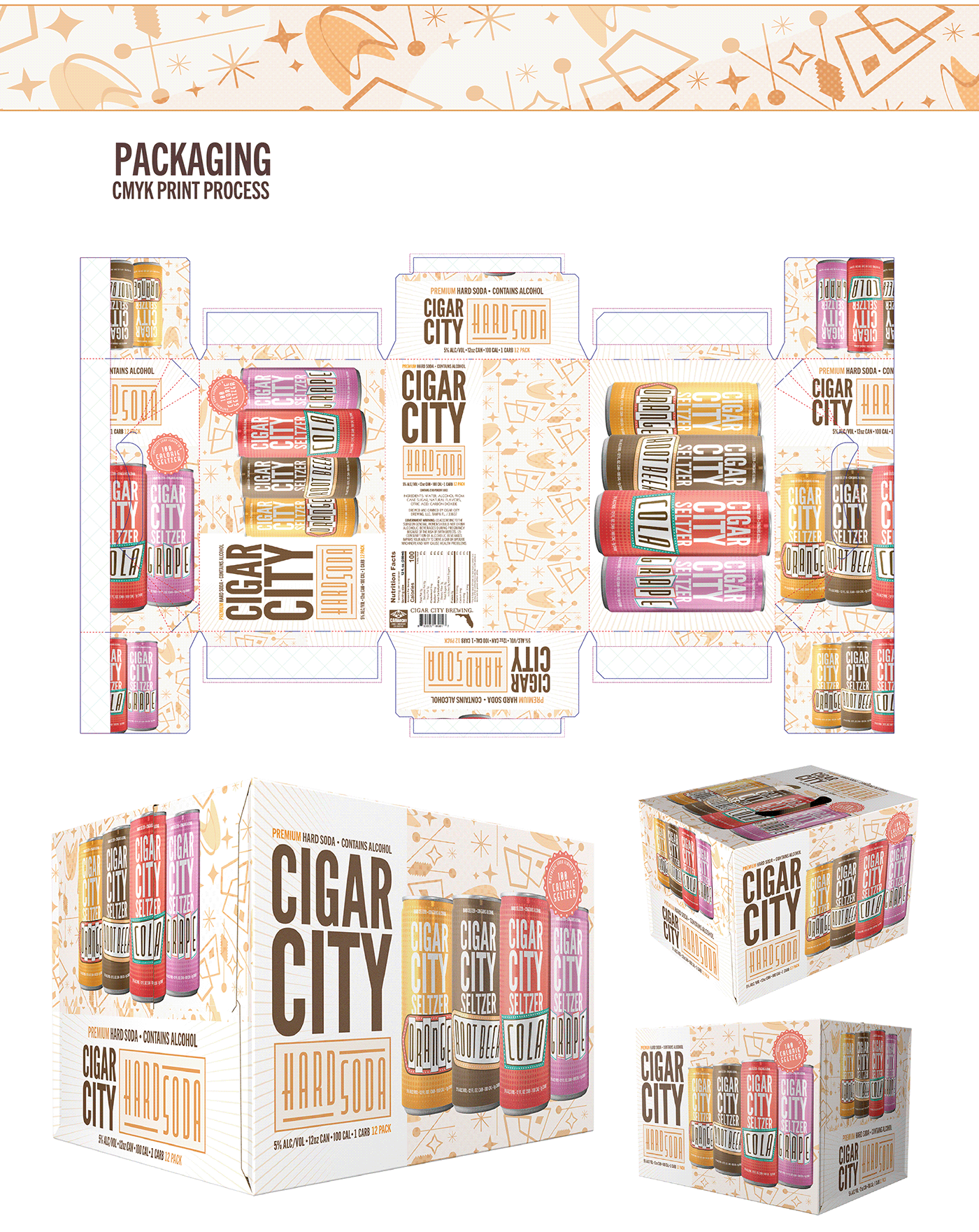 brand identity branding  Label Packaging Retro vintage 3d render process bright MadeWithSubstance