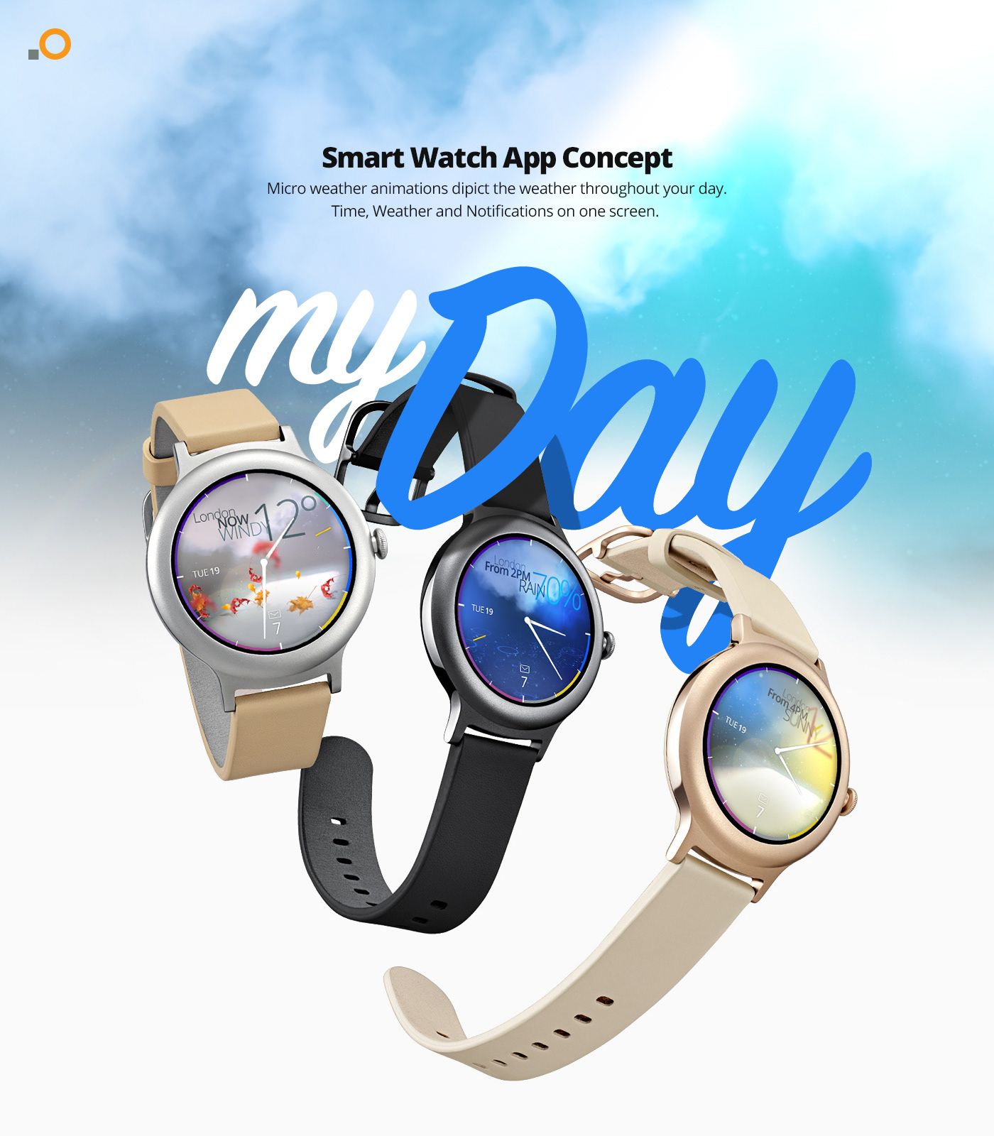 UI ux interaction motion concept app Wearable smartwatch watch weather